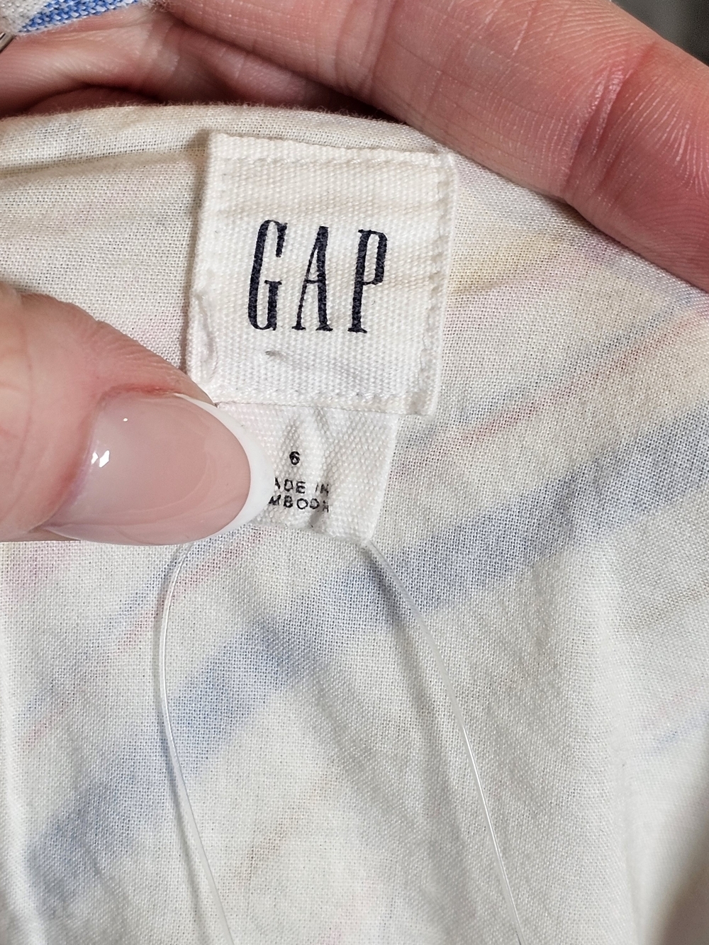 GAP NWT Sleeveless Striped Tie-Waist Midi Dress - Pastel Pink, Blue & White Sz 6 - Picture 9 of 13